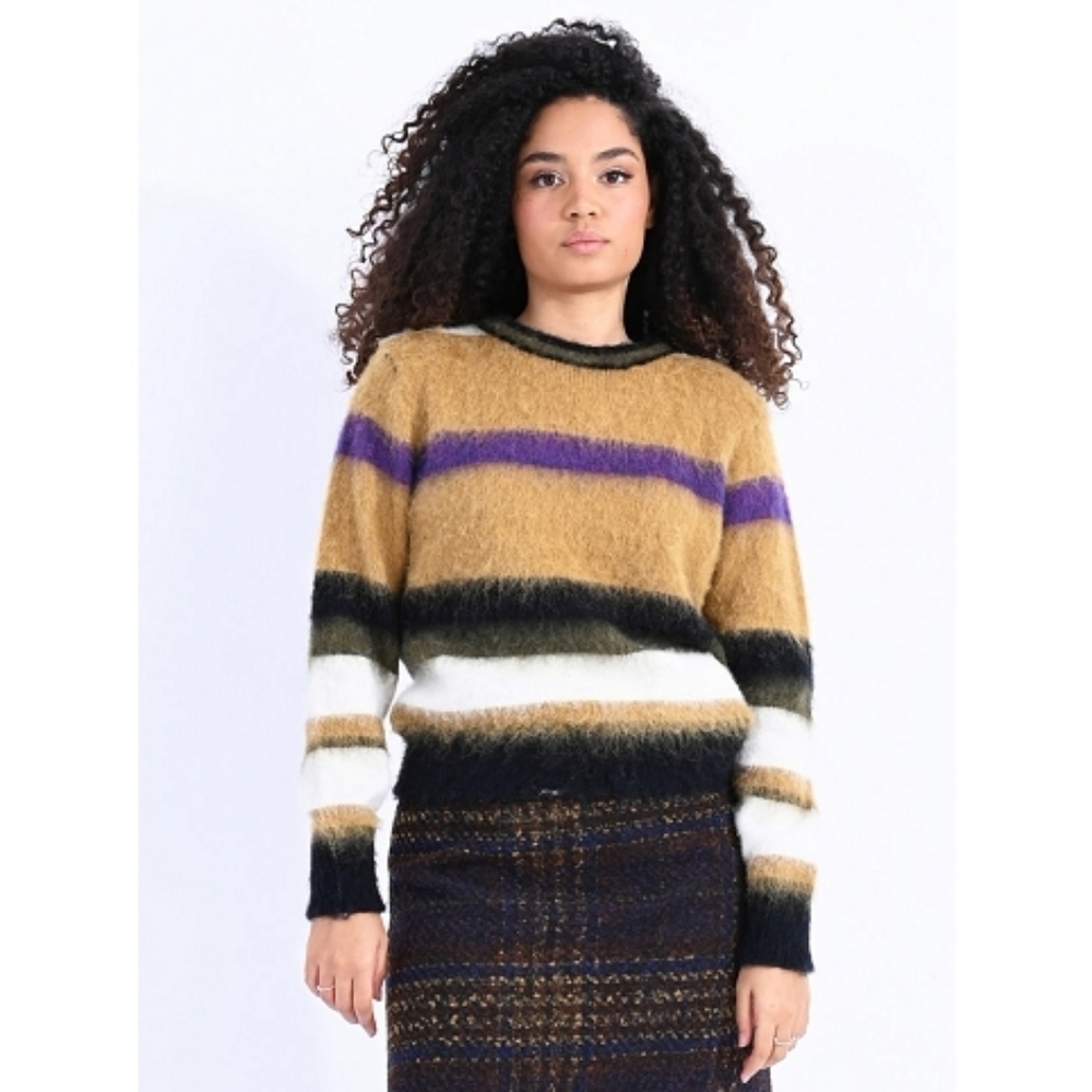 Lili Sidonio Multicolor Brushed Striped Sweater Wool Blend Size Small Women's